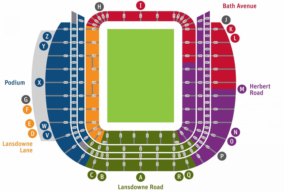 Aviva stadium ადგილს რუკა