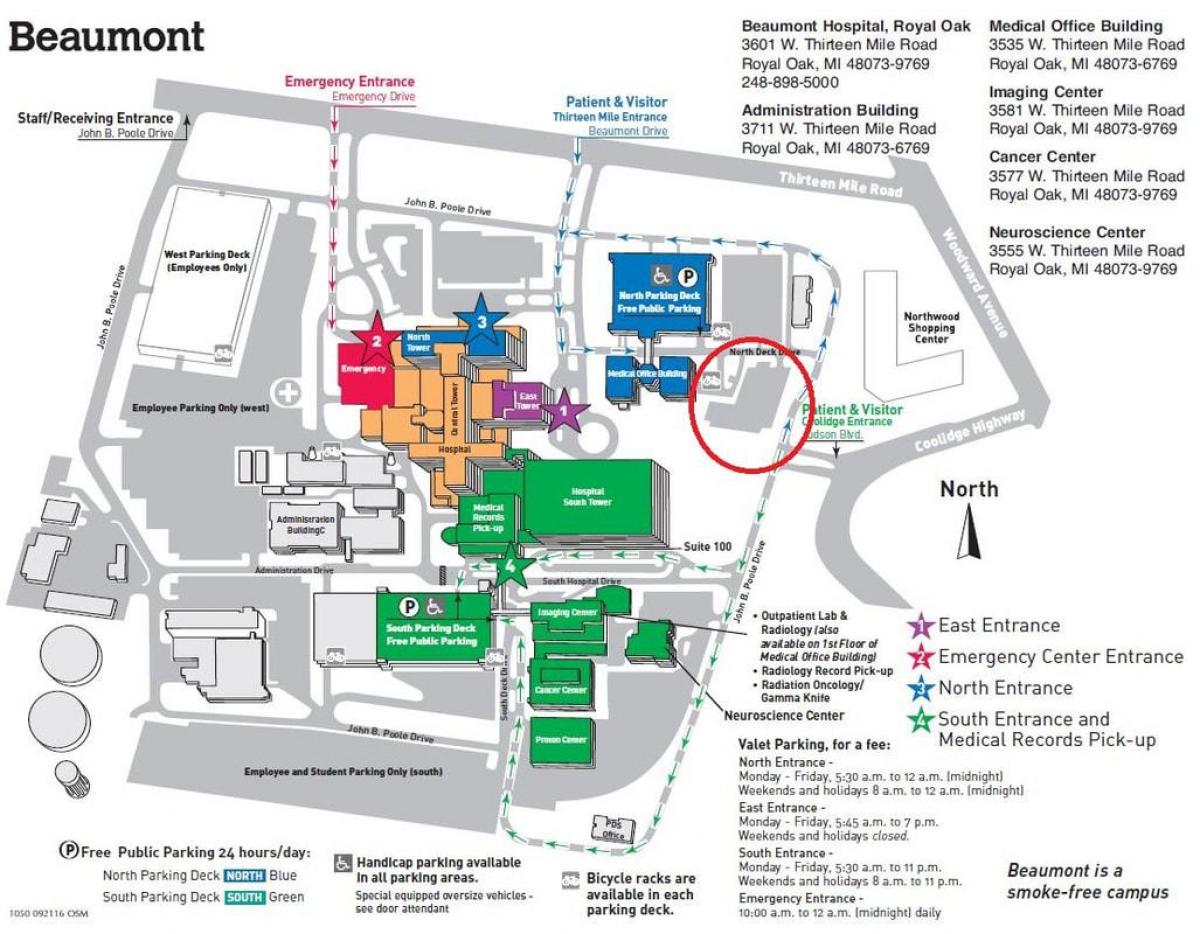 რუკა Beaumont საავადმყოფოს