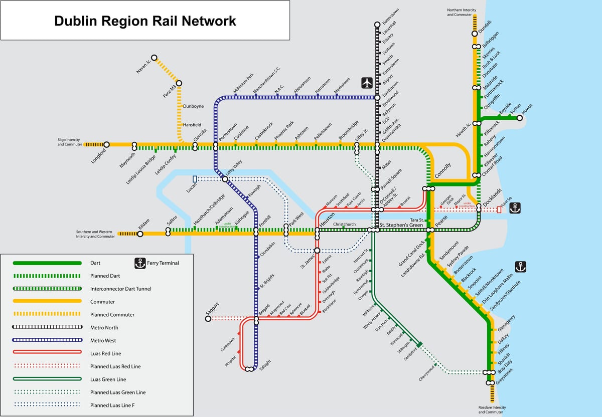 რუკა DART line დუბლინი