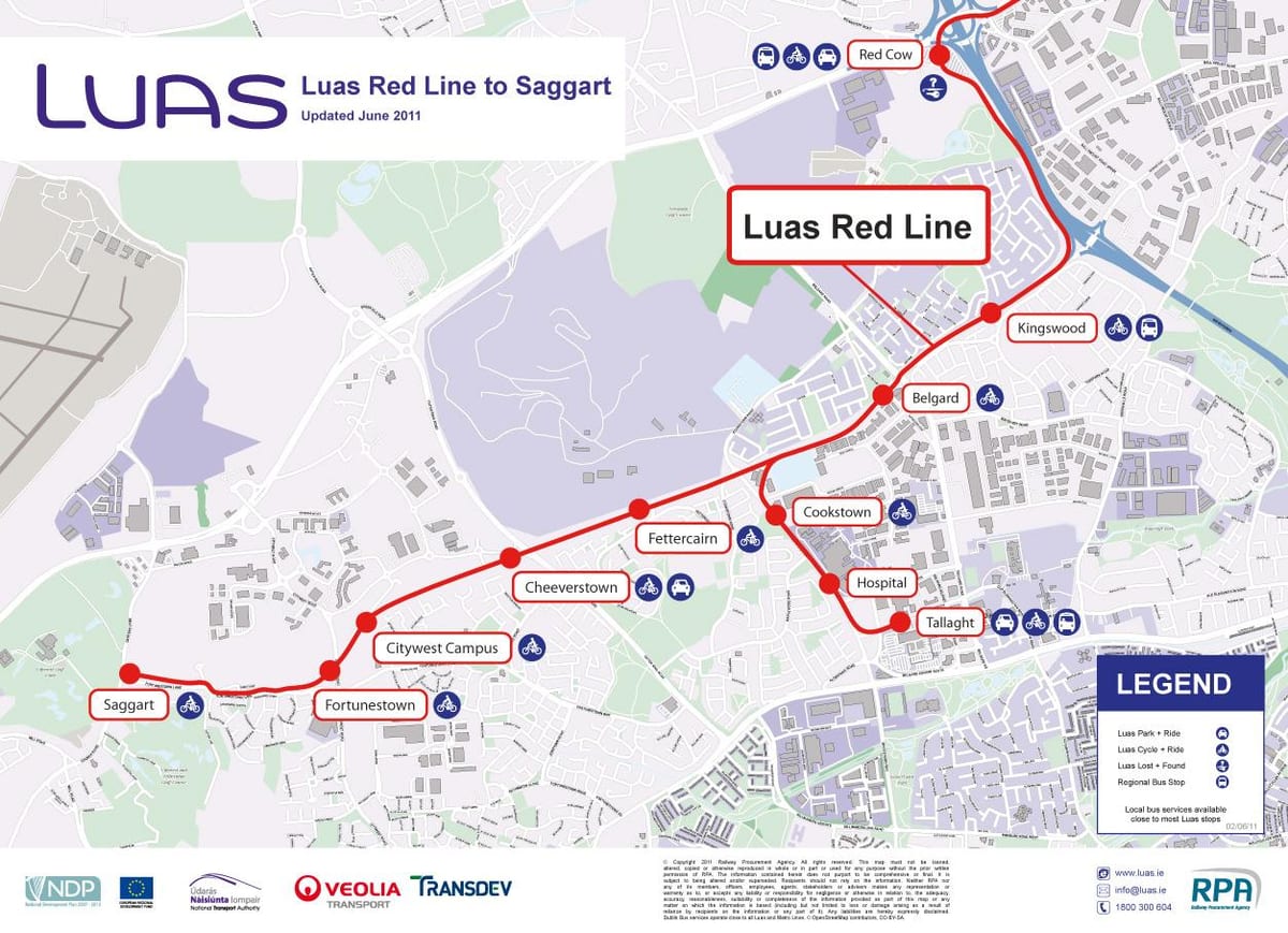 დუბლინში Luas რუკა