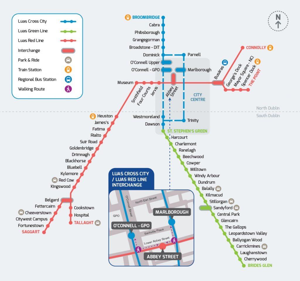 Luas ჯვარი ქალაქის მარშრუტის რუკა