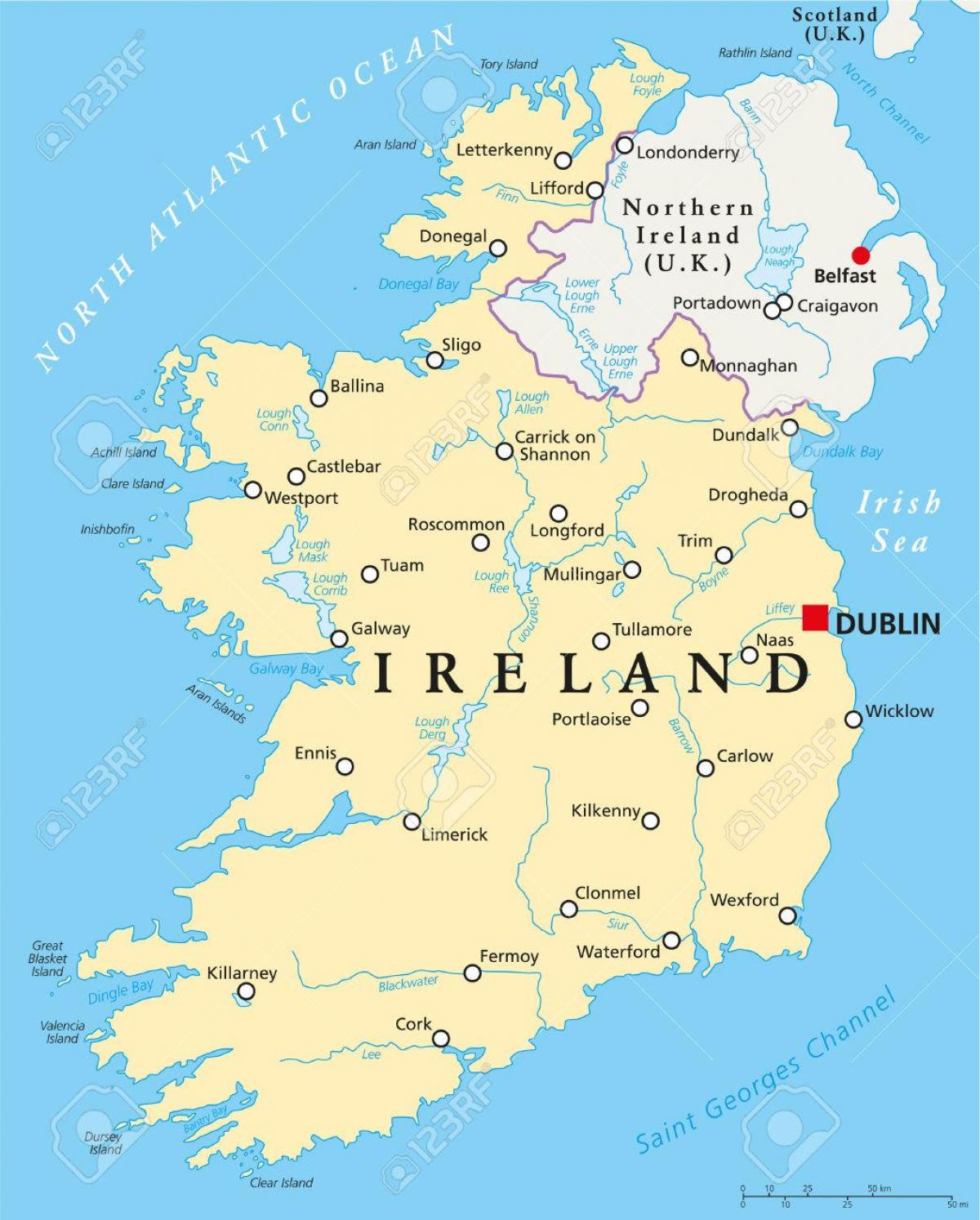 დუბლინში ირლანდია რუკა