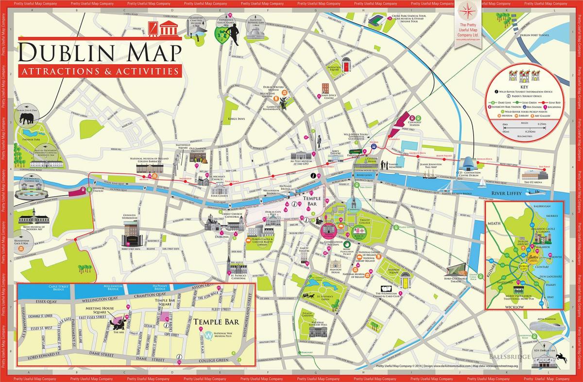 დუბლინში ქალაქის ცენტრში რუკა
