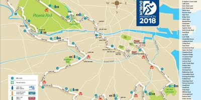 Dublin city marathon მარშრუტის რუკა