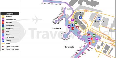 დუბლინის აეროპორტში მანქანის პარკის რუკა